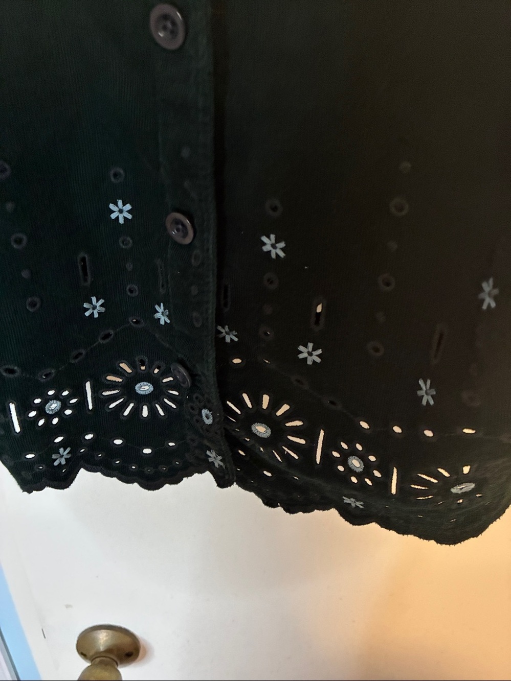 Madewell Navy Blue Soft Square-Neck Blouse with Eyelet Hem - Picture 6 of 6